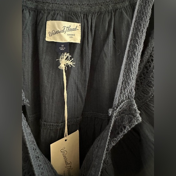 Target, Universal thread, gauze, crochet, navy dress, NWT, size 1X - Picture 6 of 8